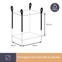 SAC À GRAVATS EN POLYPROPYLÈNE - 1000 L