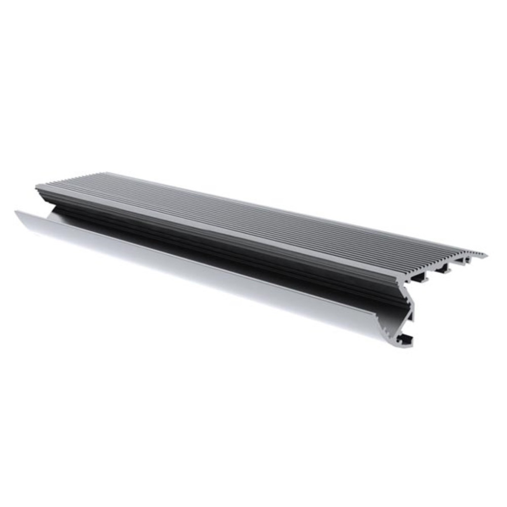 ALU-STAIR - PROFILÉ EN ALUMINIUM POUR RUBAN LED - ESCALIER - ALUMINIUM ANODISÉ - ARGENT - 2 m