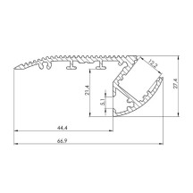 ALU-STAIR - PROFILÉ EN ALUMINIUM POUR RUBAN LED - ESCALIER - ALUMINIUM ANODISÉ - ARGENT - 2 m