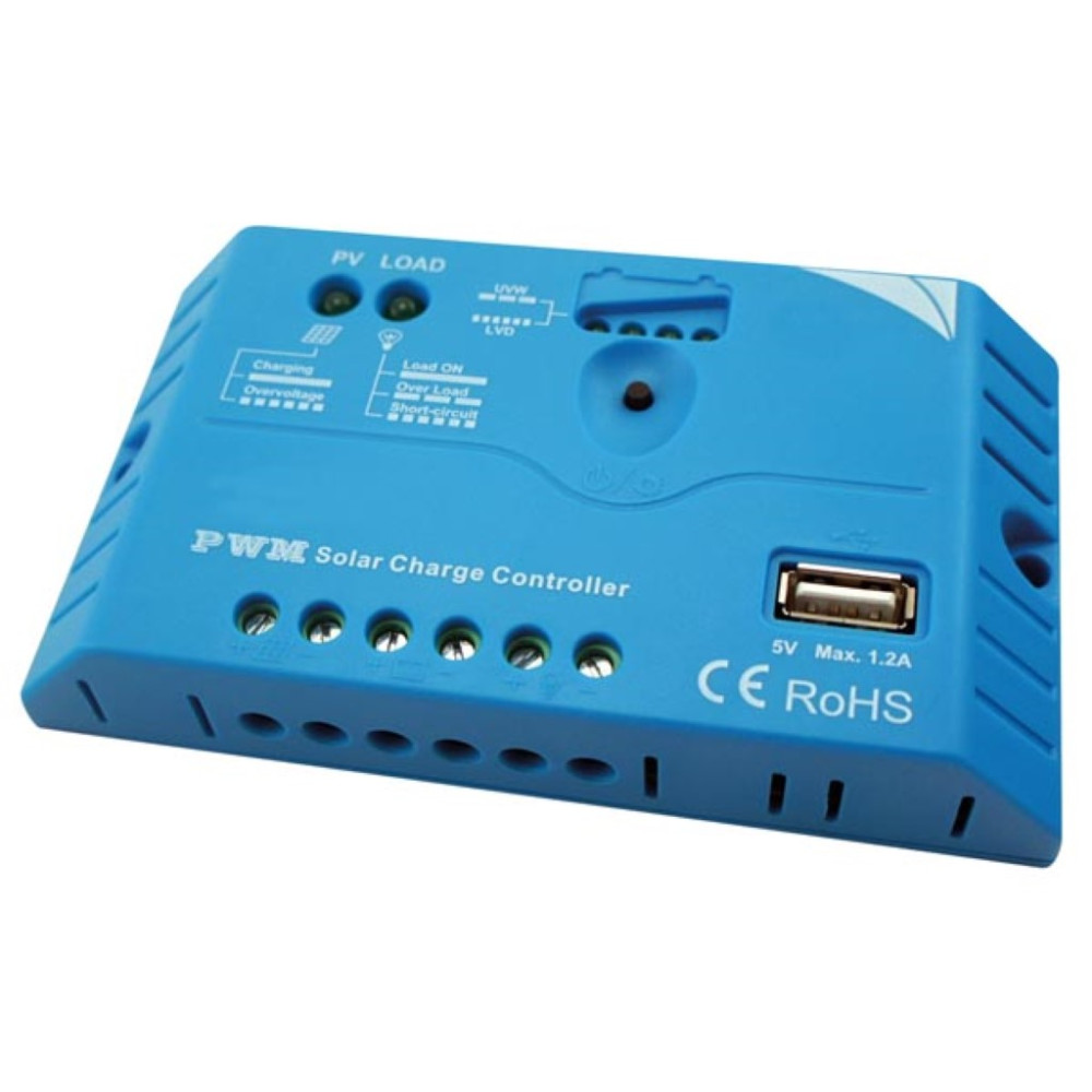 RÉGULATEUR SOLAIRE MLI AVEC CONNEXION USB - 10 A - 12/12 VCC