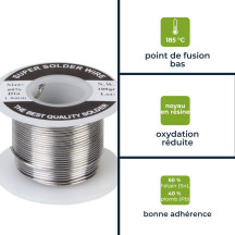 SOUDURE Sn 60% Pb 40% - 1 mm 100 g