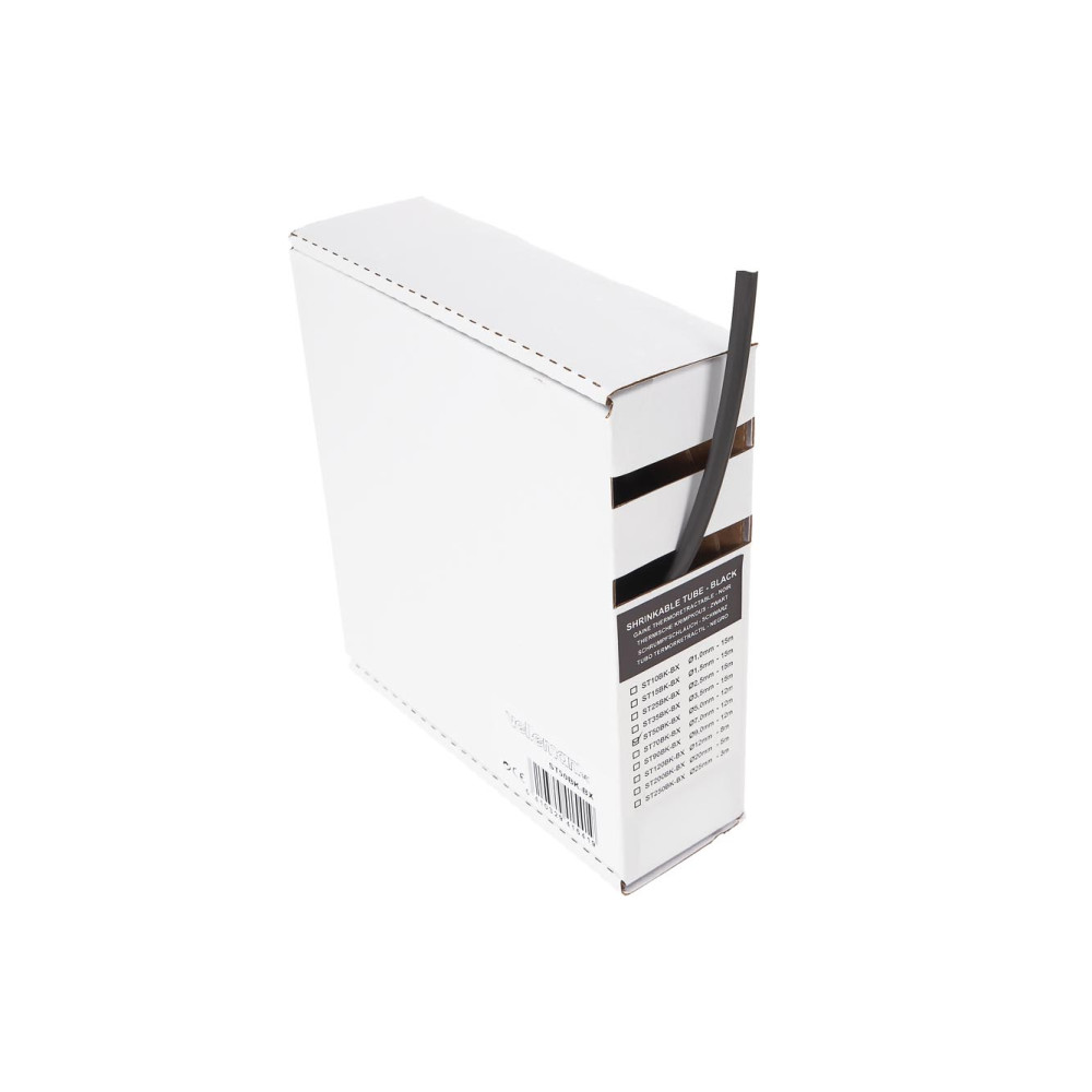 Gaine thermorétractable 2:1 - 5.0 mm - noir - 12 m - boîte