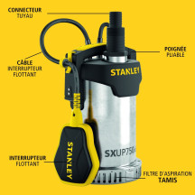 Stanley pompe immergée, eau claire, 750 W, acier inoxydable