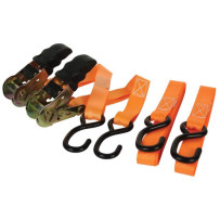 SANGLE D'ARRIMAGE AVEC TENDEUR À CLIQUET 500 kg - 25 mm x 5 m - 2 pcs