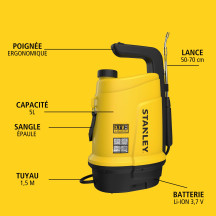 Stanley - Pulvérisateur à batterie - 5 L - 3.7 V - 2.6 Ah