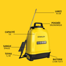 Stanley - Pulvérisateur à batterie - 12 L - 14.4 V - 2.0 Ah