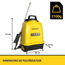 Stanley - Pulvérisateur à batterie - 12 L - 14.4 V - 2.0 Ah