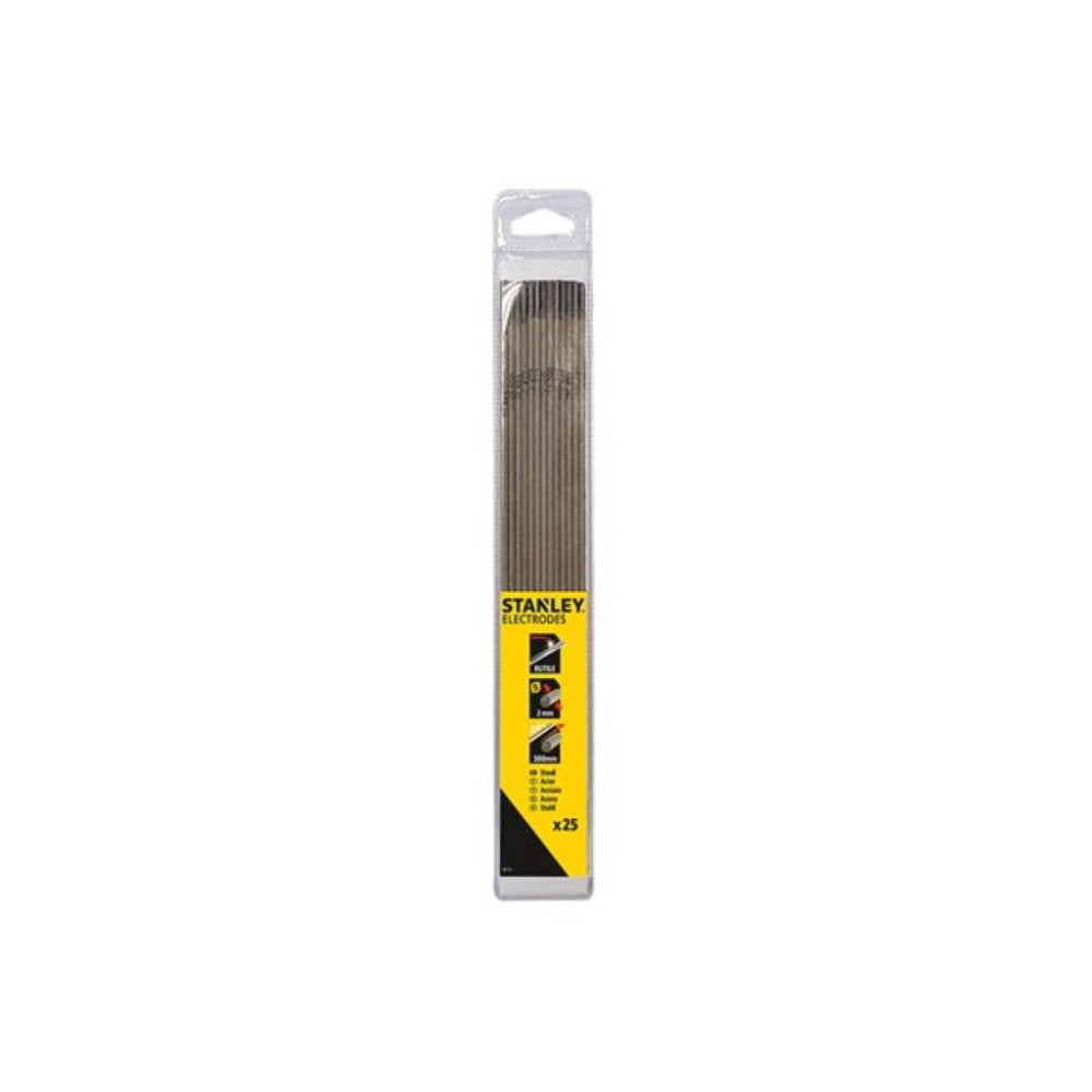 Électrodes de soudage stanley en rutile d2.0x300 - 25 unités, sous blister