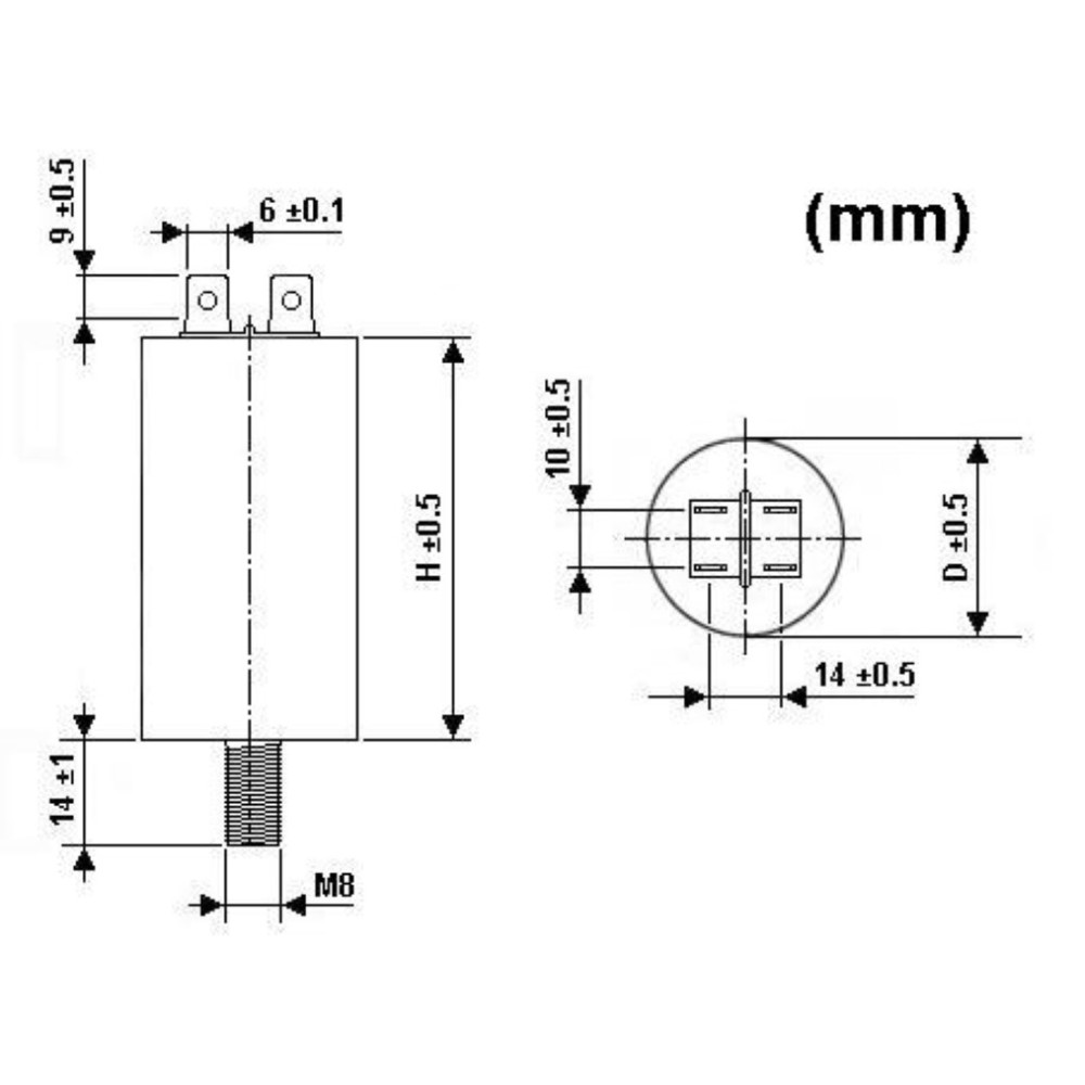 CONDENSATEUR DE MARCHE 25µF/450V