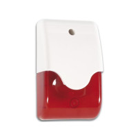 Sirène + stroboscope rouge dans le boîtier + LED 10-14 VCC - 110 dB