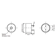 RONFLEUR PIEZO 3 - 20 VCC - ø 30.2 mm - hauteur 15 mm - pas 17.5 mm