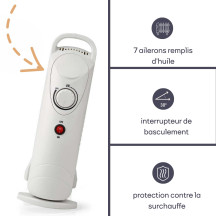 Radiateur à bain d'huile - 700 W - 7 ailettes