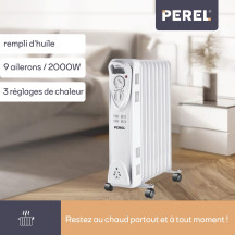 Radiateur à bain d'huile - 2000 W - 9 ailettes