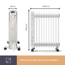 Radiateur à bain d'huile - 2000 W - 9 ailettes