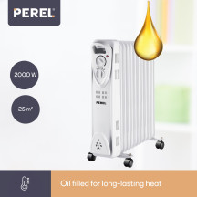 Radiateur à bain d'huile - 2000 W - 9 ailettes