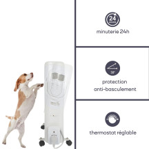 Radiateur à bain d'huile - 2500 W - 11 ailettes - Écran LCD