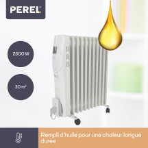 Radiateur à bain d'huile - 2500 W - 11 ailettes - Écran LCD