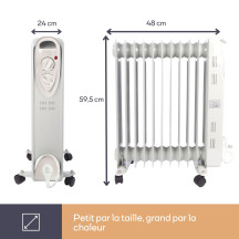 Radiateur à bain d'huile - 2500 W - 11 ailettes