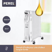 Radiateur à bain d'huile - 2500 W - 11 ailettes