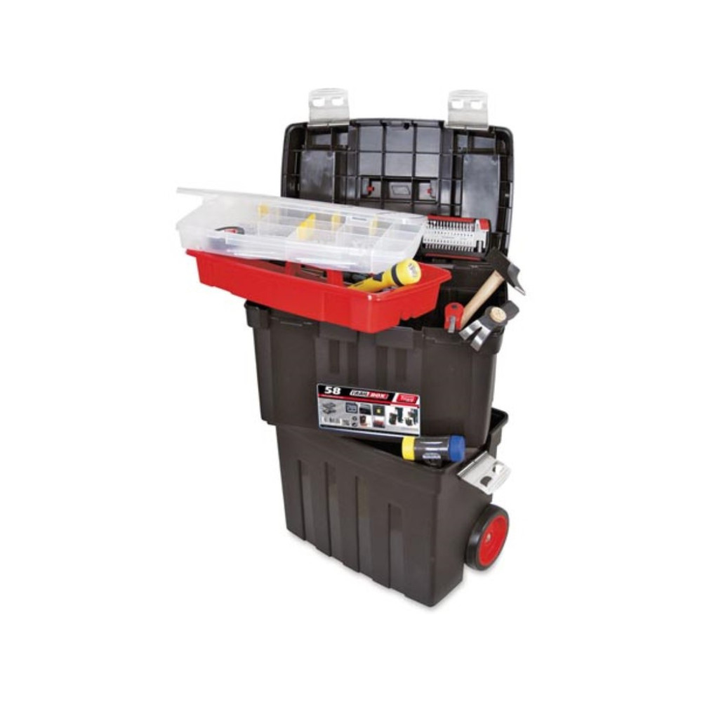 Tayg - Coffre à outils à roulettes avec tiroir et boîte - 470 x 290 x 630 mm - 85,8 L