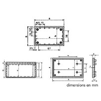 COFFRET "COVER"  - GRIS 85 x 56 x 41.4mm
