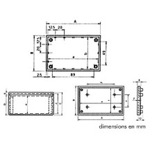 COFFRET "COVER"  - GRIS 110 x 70 x 53.9mm