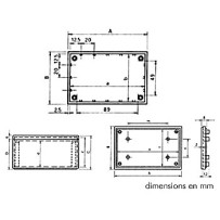 COFFRET "COVER"  - GRIS 110 x 70 x 53.9mm