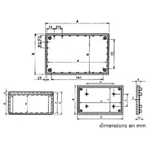 COFFRET "COVER"  - GRIS 160 x 96 x 66.9mm