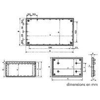 COFFRET "COVER"  - GRIS 215 x 130 x 82.9mm
