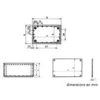 COFFRET "OPTATIVE" EN PLASTIQUE - BLEU PETROLE 85.0 x 56.0 x 35.5mm