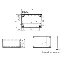 COFFRET "OPTATIVE" EN PLASTIQUE - BLEU PETROLE 110.0 x 70.0 x 48.0mm