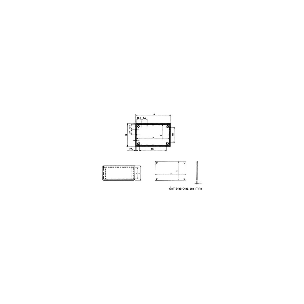 COFFRET "OPTATIVE" EN PLASTIQUE - BLEU PETROLE 110.0 x 70.0 x 48.0mm