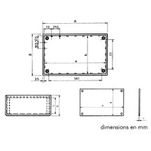 COFFRET "OPTATIVE" EN PLASTIQUE - BLEU PETROLE 160 x 96 x 61mm