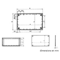 COFFRET "OPTATIVE" EN PLASTIQUE - BLEU PETROLE 160 x 96 x 61mm