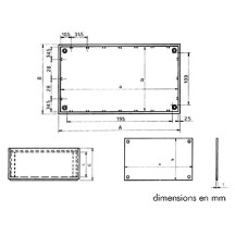 COFFRET "OPTATIVE" EN PLASTIQUE - BLEU PETROLE 215 x 130 x 77mm
