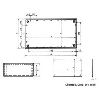 COFFRET "OPTATIVE" EN PLASTIQUE - BLEU PETROLE 215 x 130 x 77mm