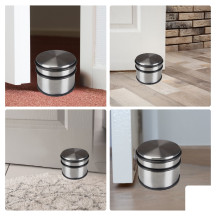 Butoir de porte - 9 x 7,5 cm - 1,1 kg - gris argenté