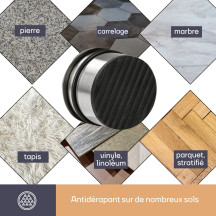 Butoir de porte - 9 x 7,5 cm - 1,1 kg - gris argenté