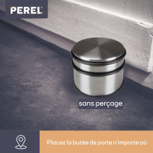 Butoir de porte - 9 x 7,5 cm - 1,1 kg - gris argenté