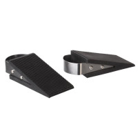 Cale de porte - Lot de 2 - 12 x 3 x 4,9 cm - Noir