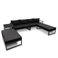 Ensemble de salon - Tout-en-un - Noir + Anthracite
