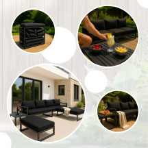Ensemble de salon - Tout-en-un - Noir + Anthracite