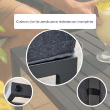 Ensemble de salon - Tout-en-un - Noir + Anthracite