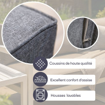 Ensemble de salon - Tout-en-un - Noir + Anthracite