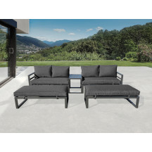 Ensemble de salon - Tout-en-un - Noir + Anthracite