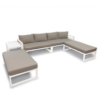Ensemble de salon - Tout-en-un - Blanc + Gris