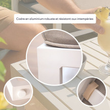 Ensemble de salon - Tout-en-un - Blanc + Gris