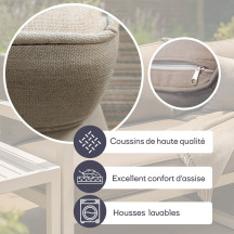 Ensemble de salon - Tout-en-un - Blanc + Gris