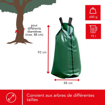 Sac d'arrosage pour arbres - 75 L - 420 g/m².