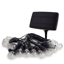 Solar LED - 15 m - 15 lampes blanc chaud - càble noir